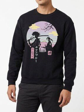 Samurai Champloo Men's Sz‎ XL Pullover Sweatshirt Graphic Anime Manga Streetwear